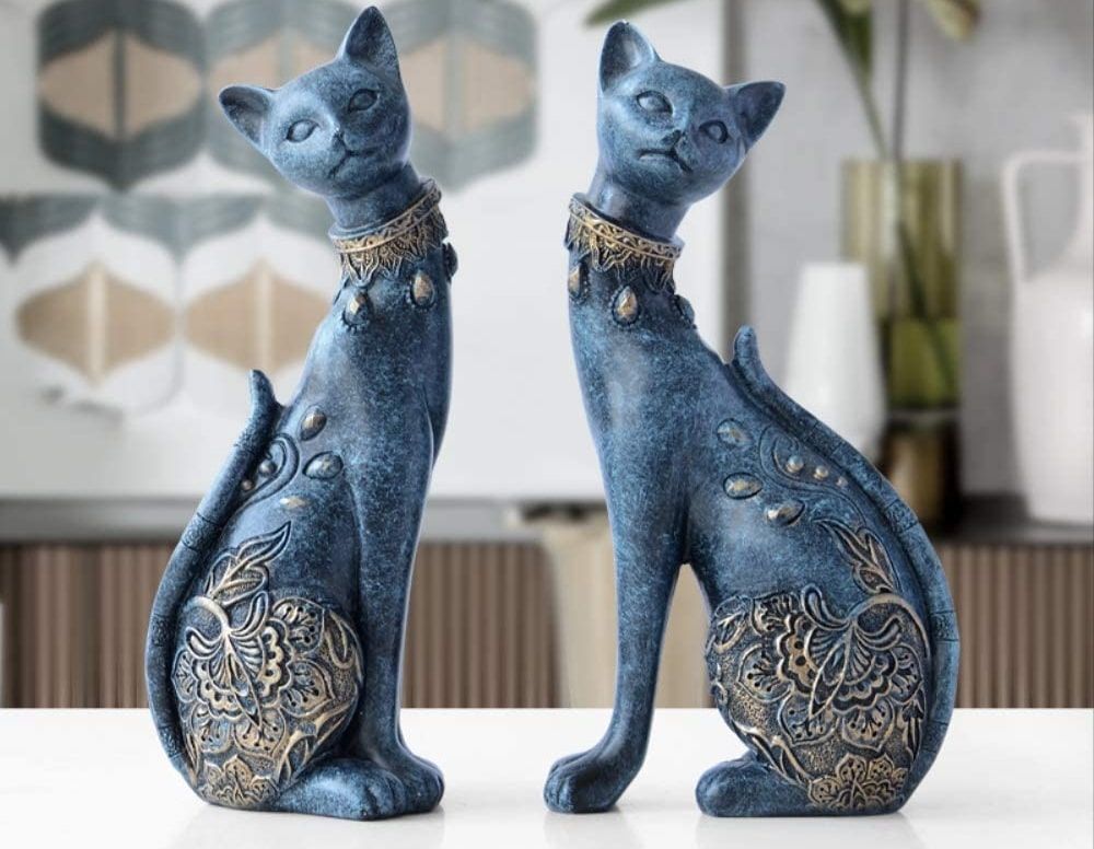 Statue de chat en résine